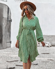 Floral Tie Waist Dress