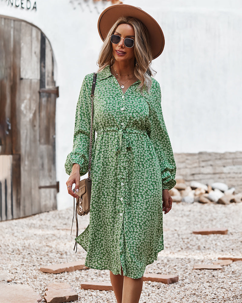 Floral Tie Waist Dress