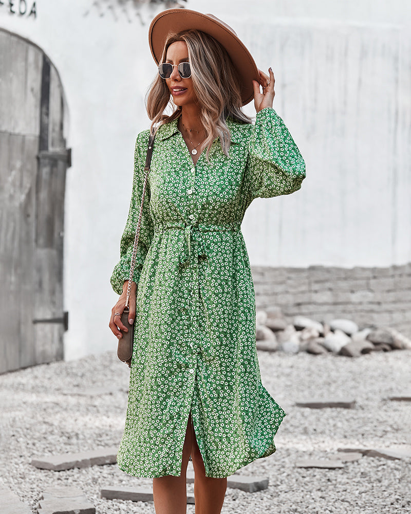 Floral Tie Waist Dress