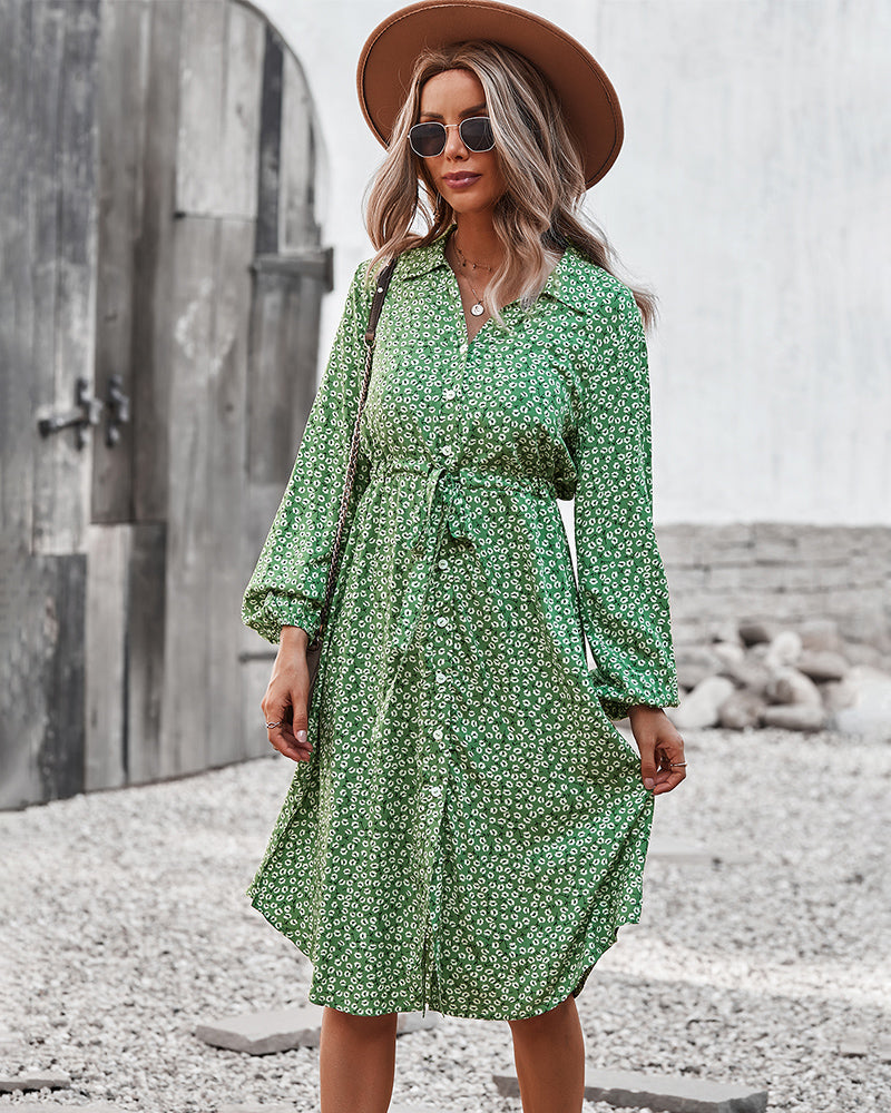 Floral Tie Waist Dress