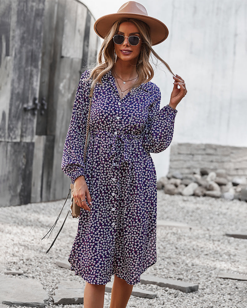 Floral Tie Waist Dress