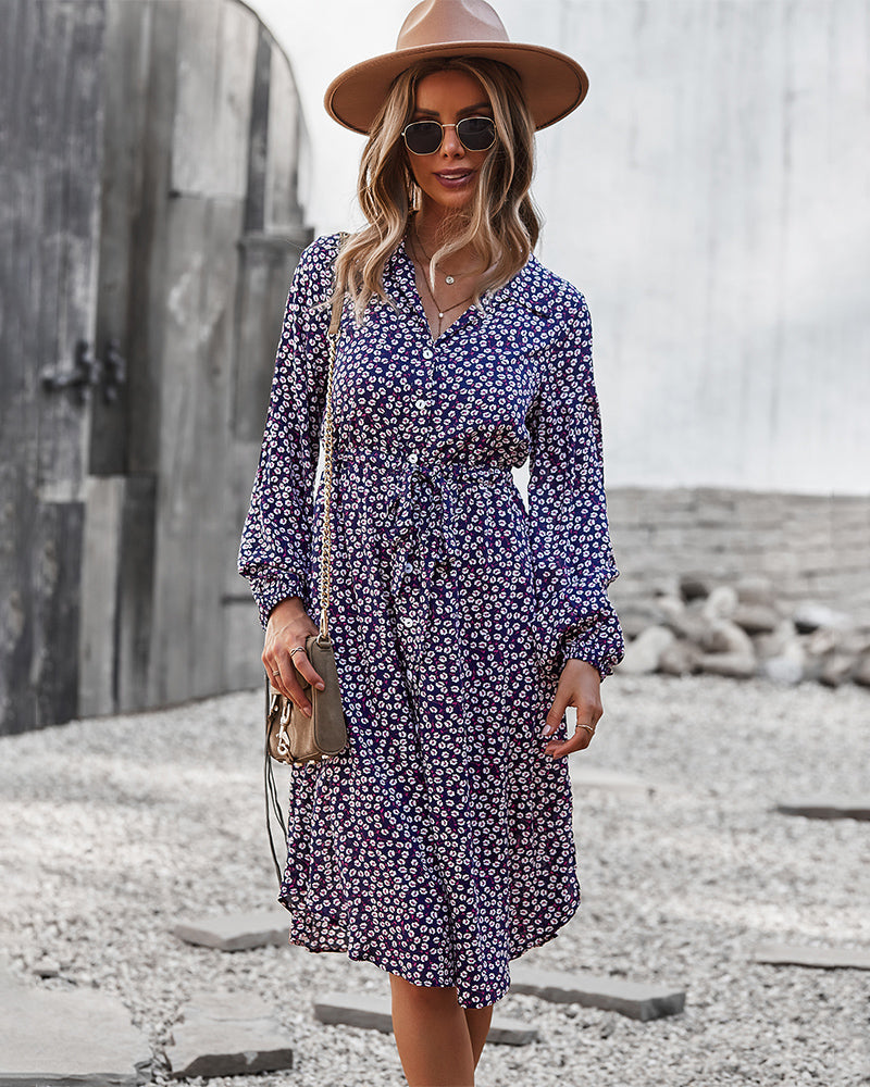 Floral Tie Waist Dress