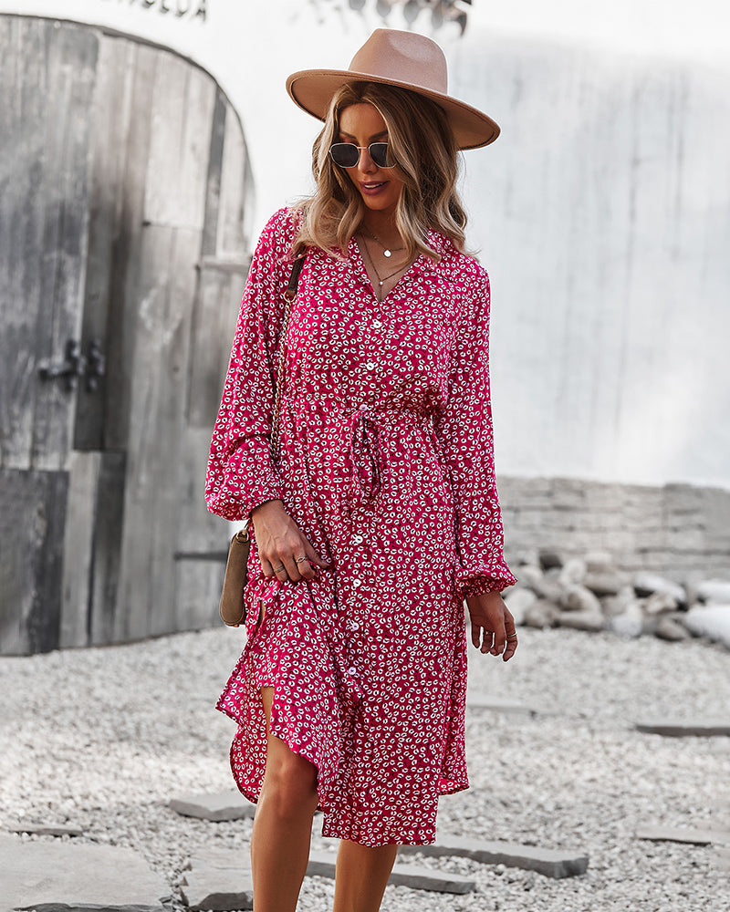 Floral Tie Waist Dress