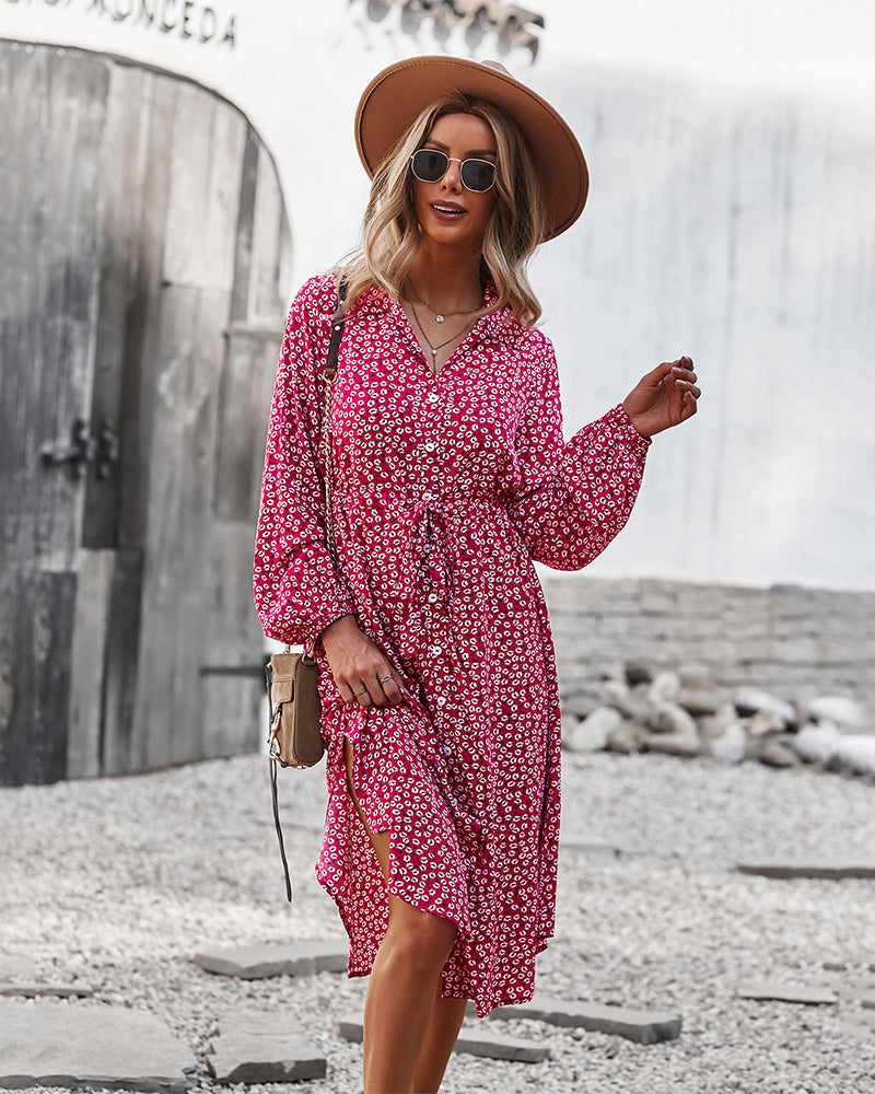 Floral Tie Waist Dress