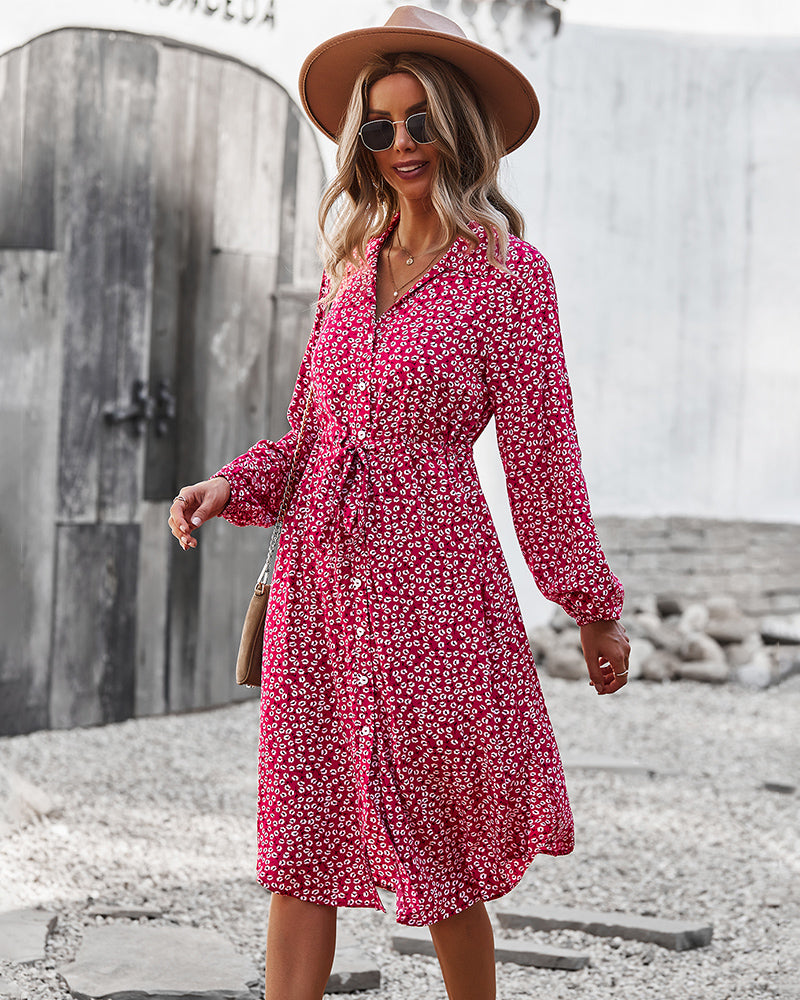 Floral Tie Waist Dress