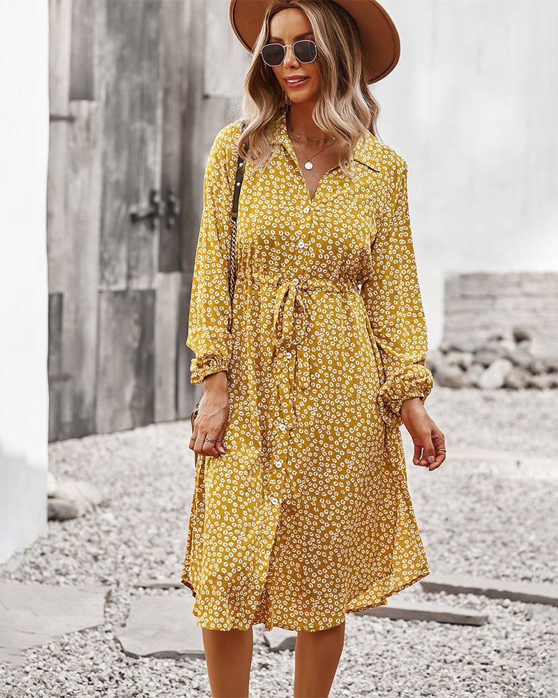Floral Tie Waist Dress