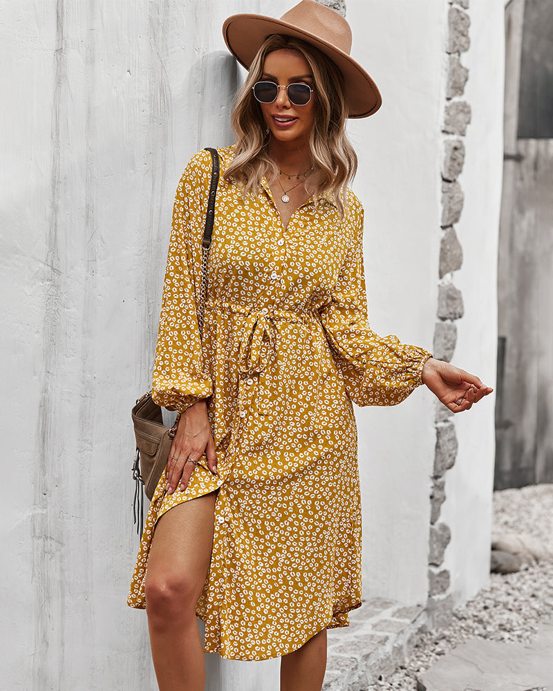 Floral Tie Waist Dress
