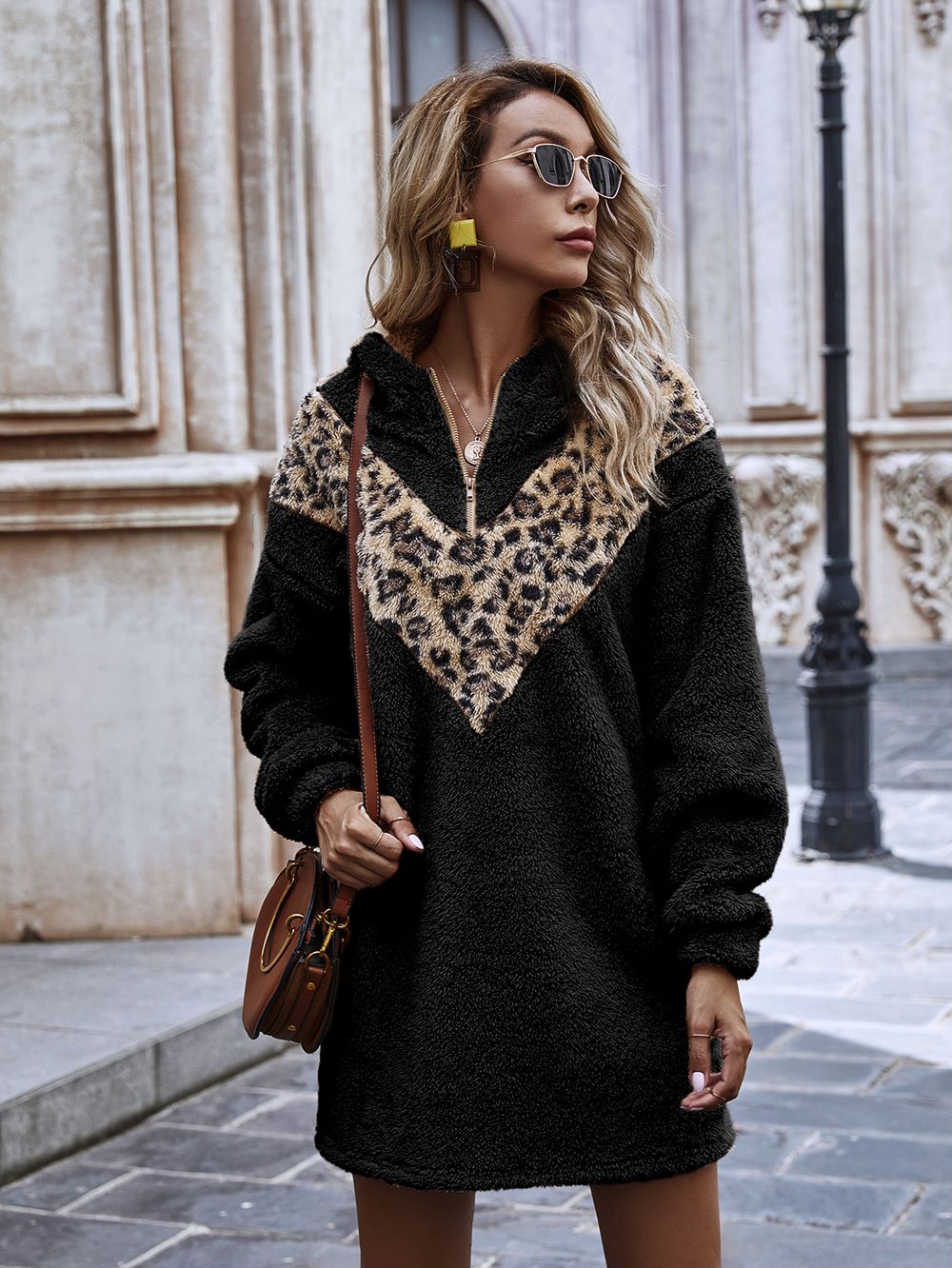 Two Tone Hoodie Dress