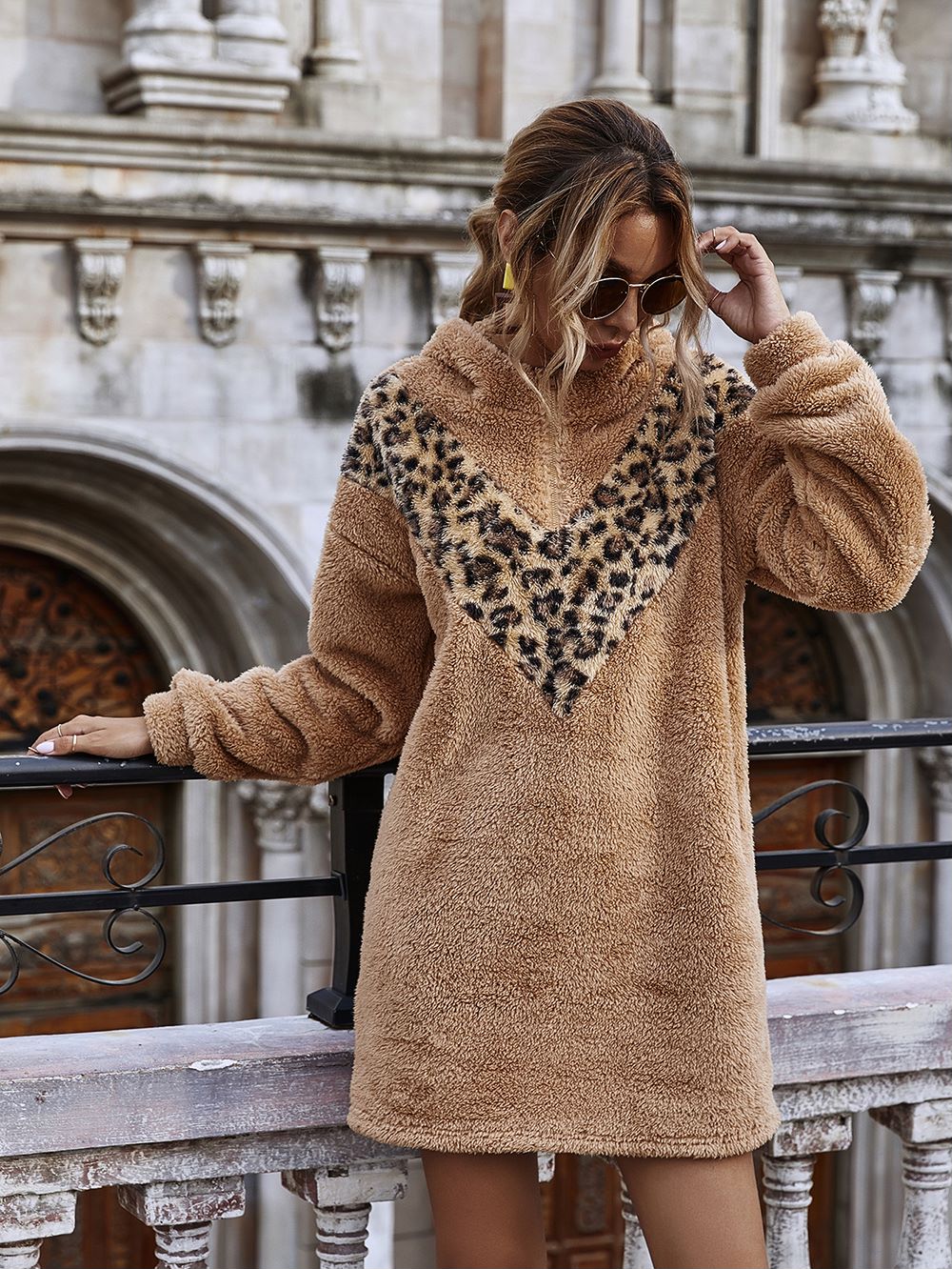 Two Tone Hoodie Dress