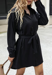 Solid Button Down Dress