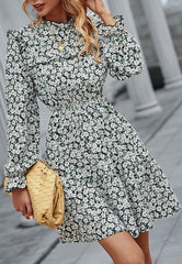 Floral Ruffle Trim Dress