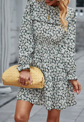 Floral Ruffle Trim Dress