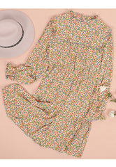 Floral Ruffle Trim Dress