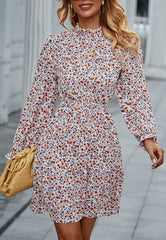 Floral Ruffle Trim Dress