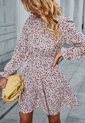 Floral Ruffle Trim Dress