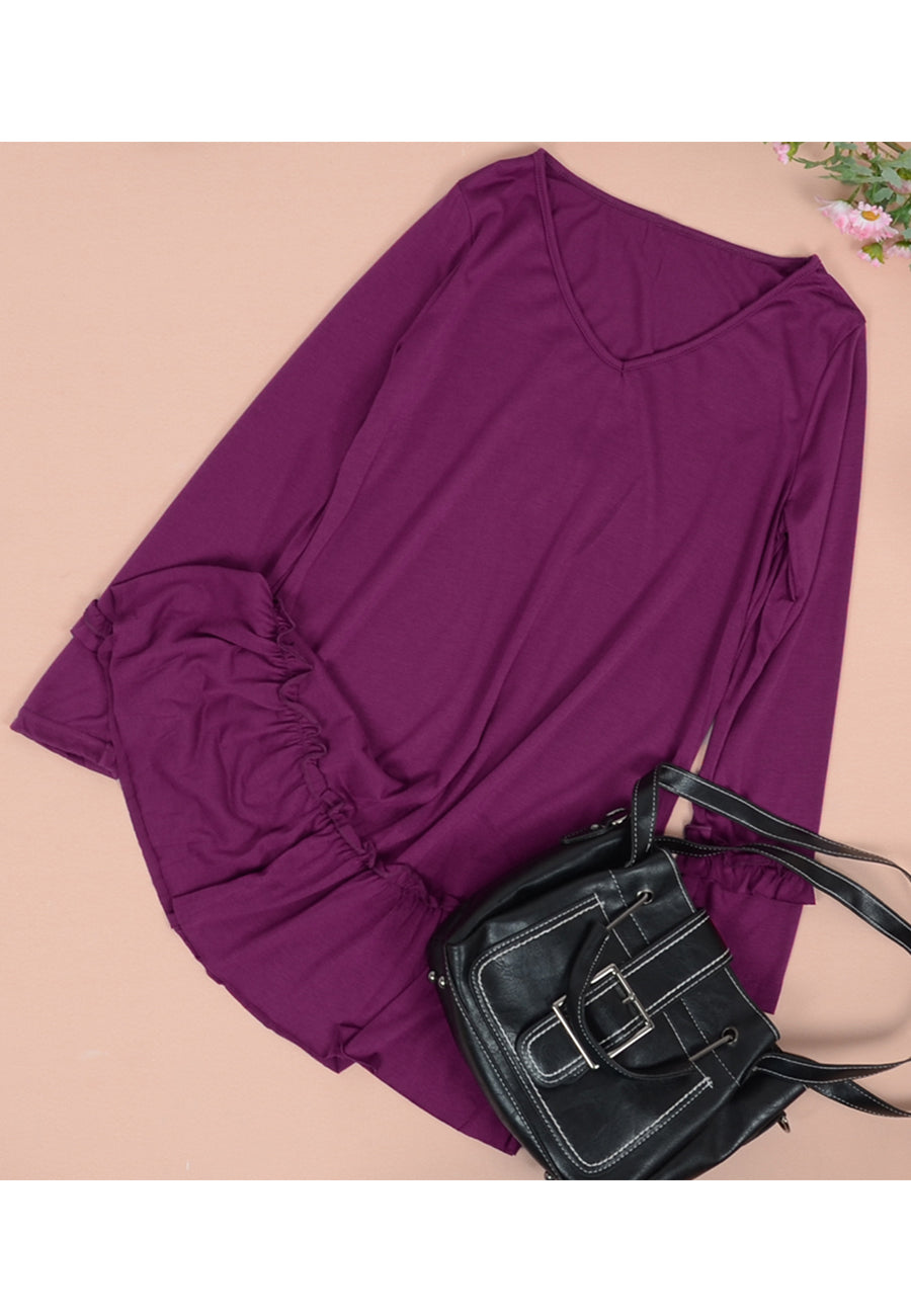 V Neck Ruffle Dress