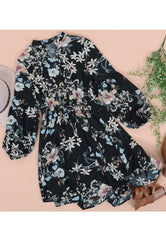 Vintage Collared Print Dress