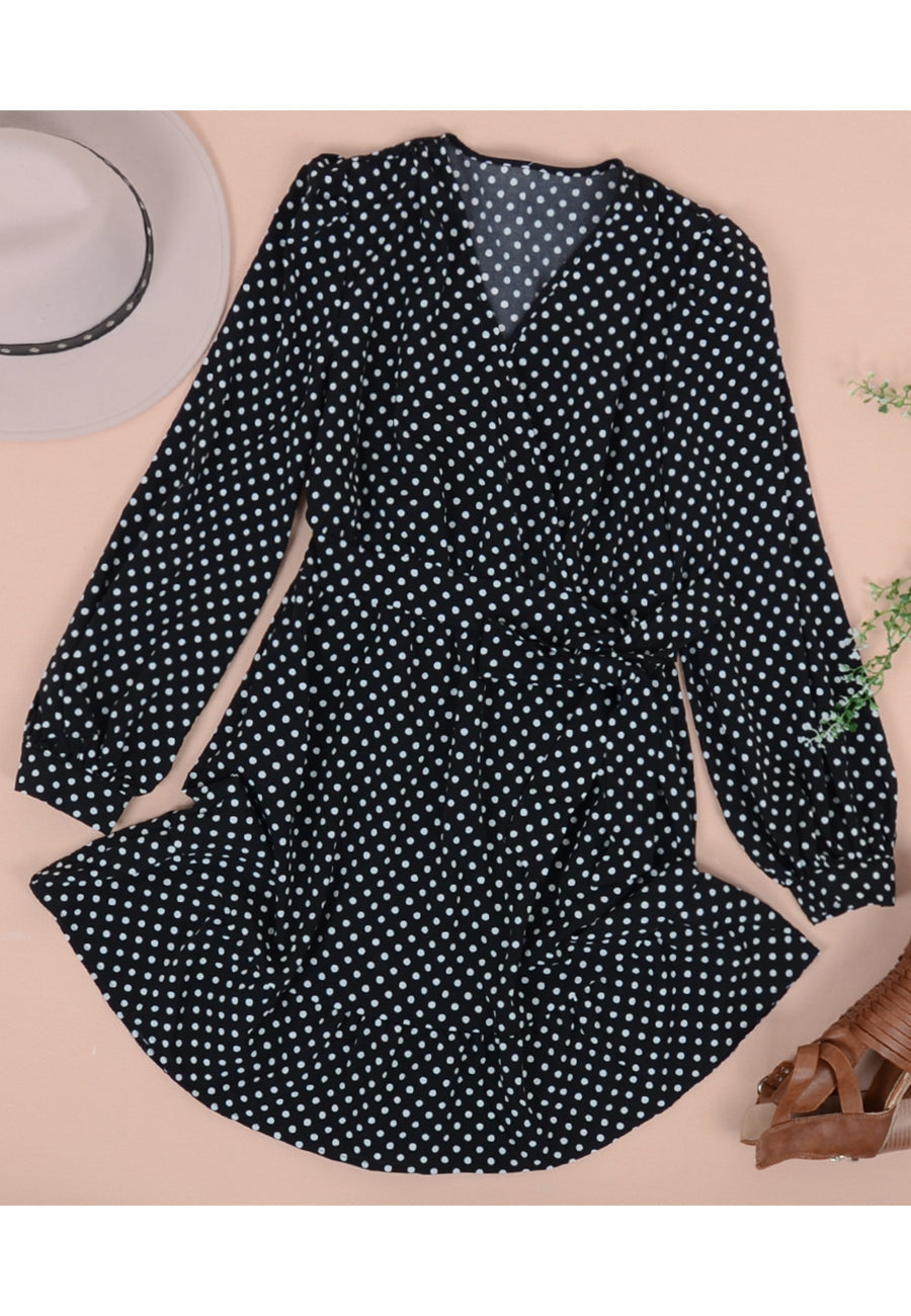 Polka Bishop Sleeve Dress