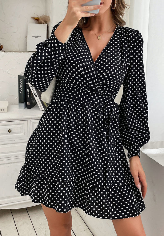 Polka Bishop Sleeve Dress