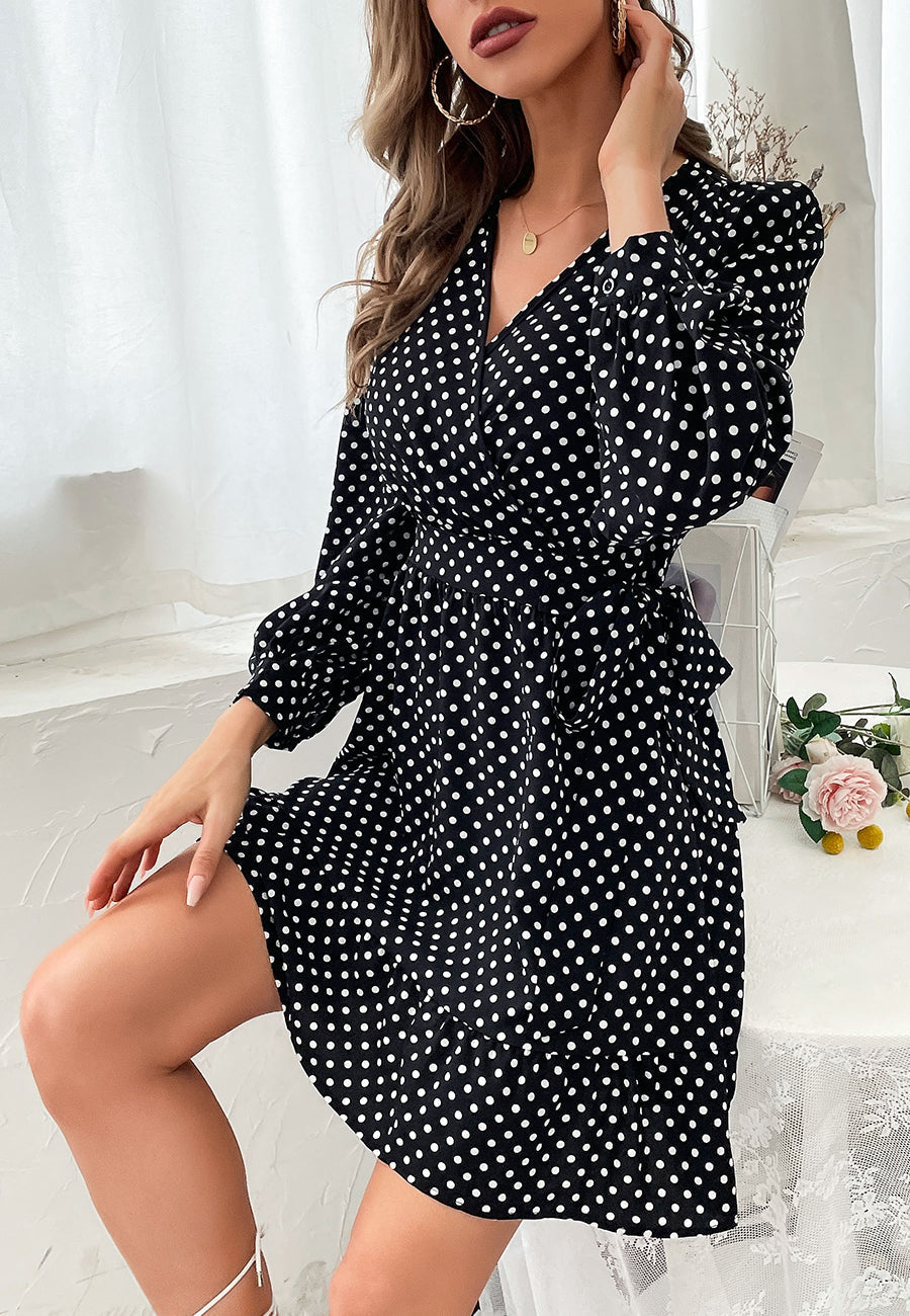 Polka Bishop Sleeve Dress