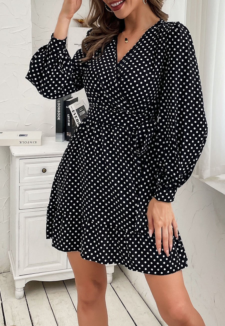 Polka Bishop Sleeve Dress