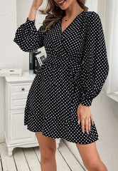 Polka Bishop Sleeve Dress