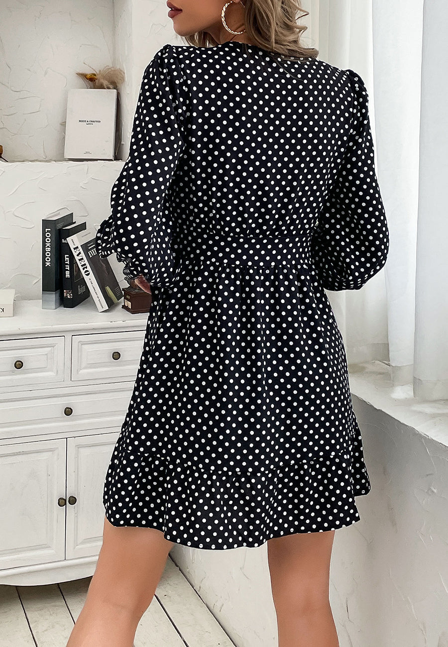 Polka Bishop Sleeve Dress