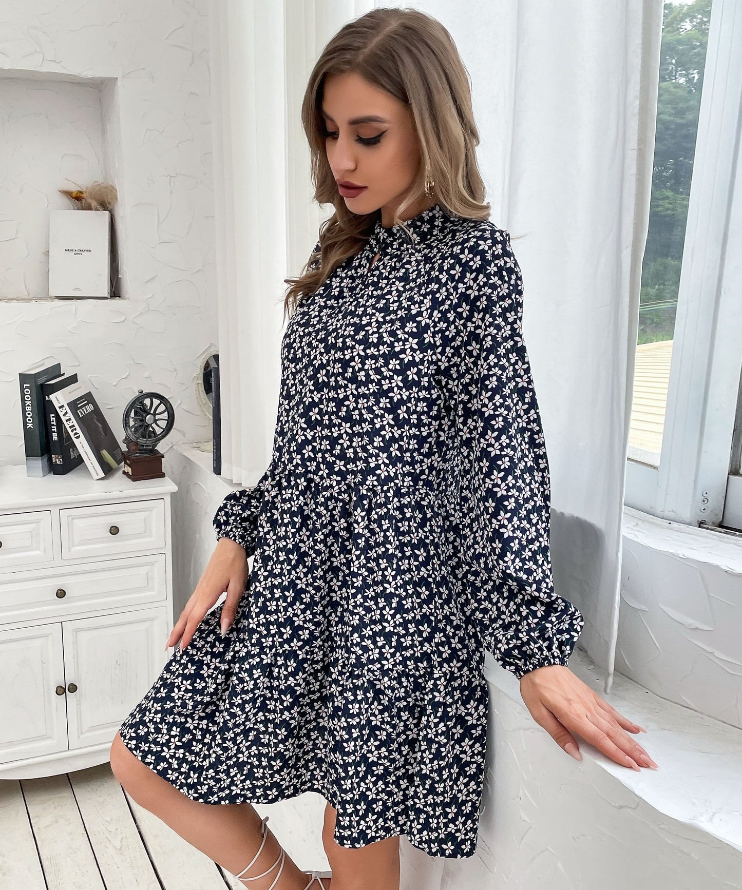 Classic Floral Print Dress