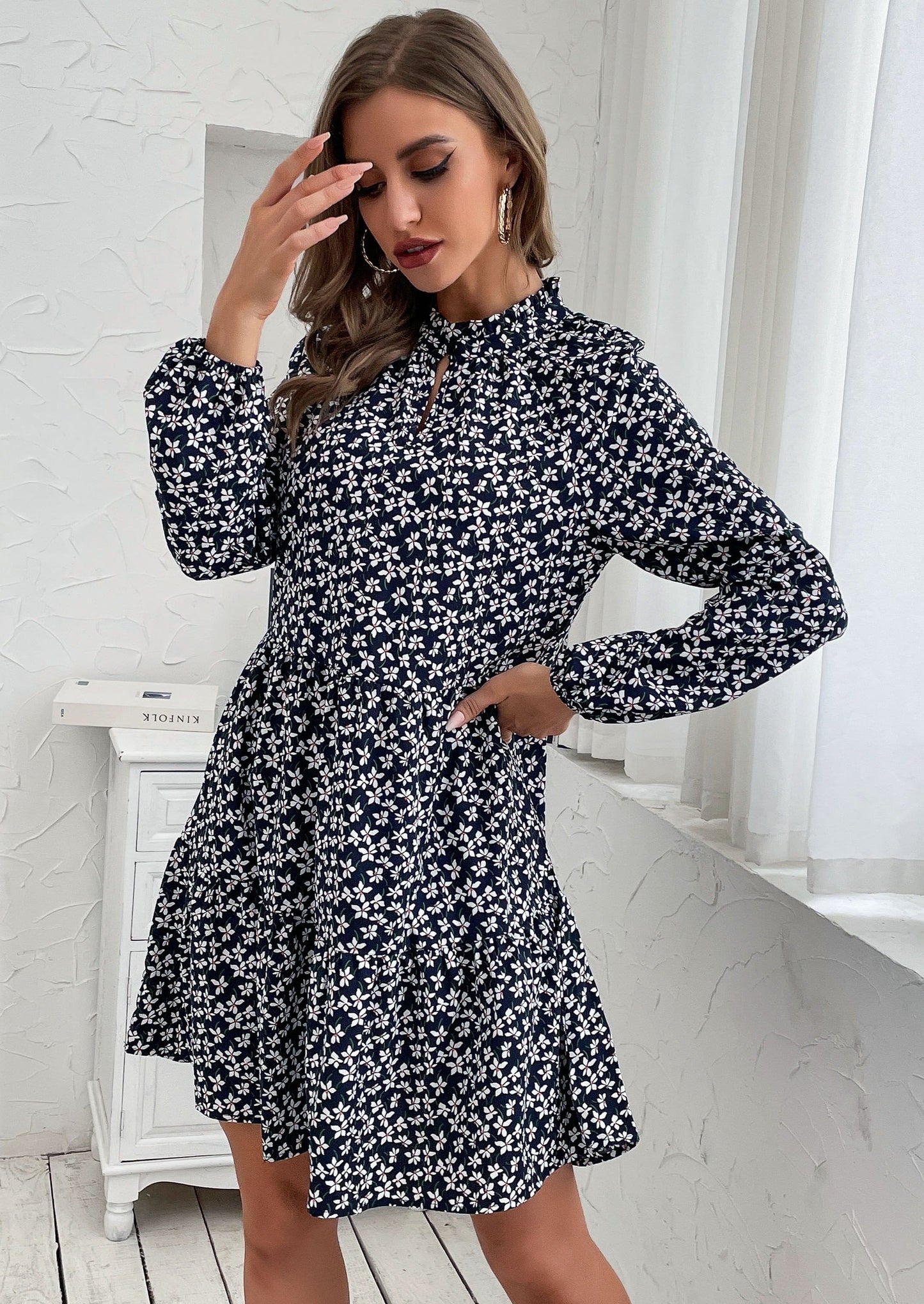Classic Floral Print Dress