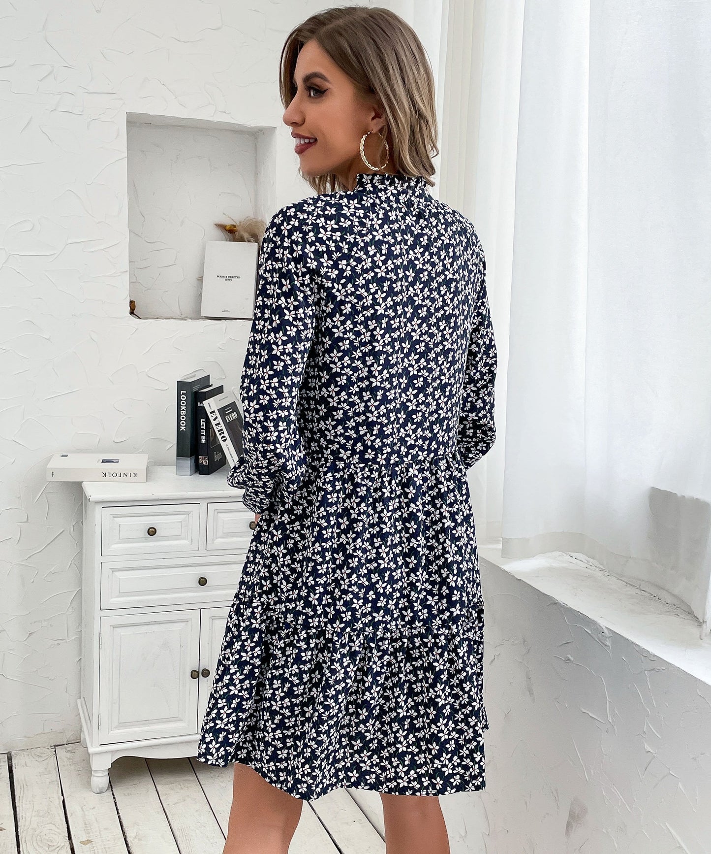 Classic Floral Print Dress