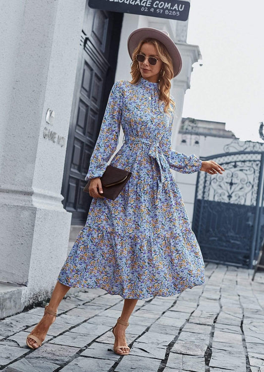 High Floral Vintage Dress