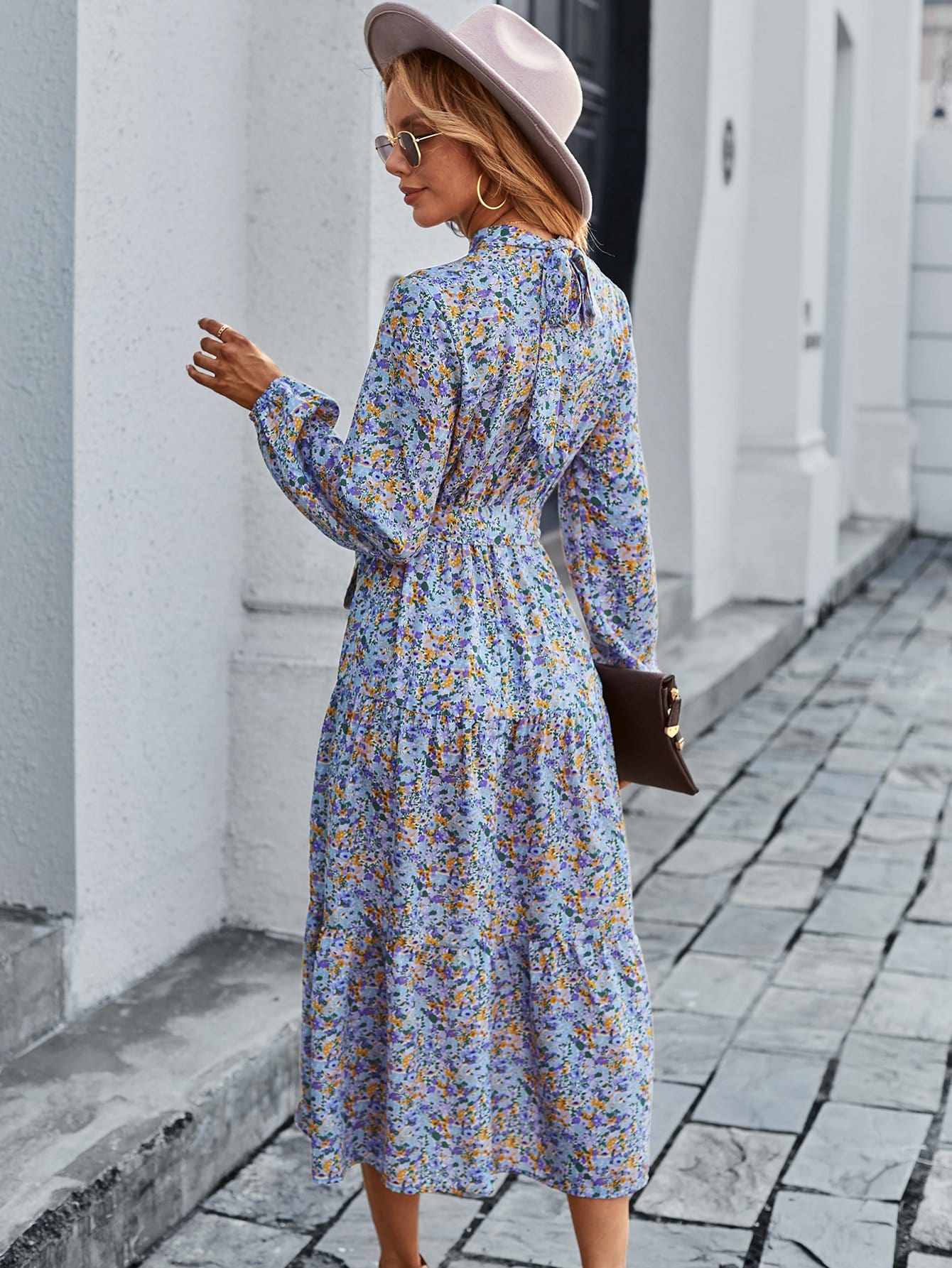 High Floral Vintage Dress