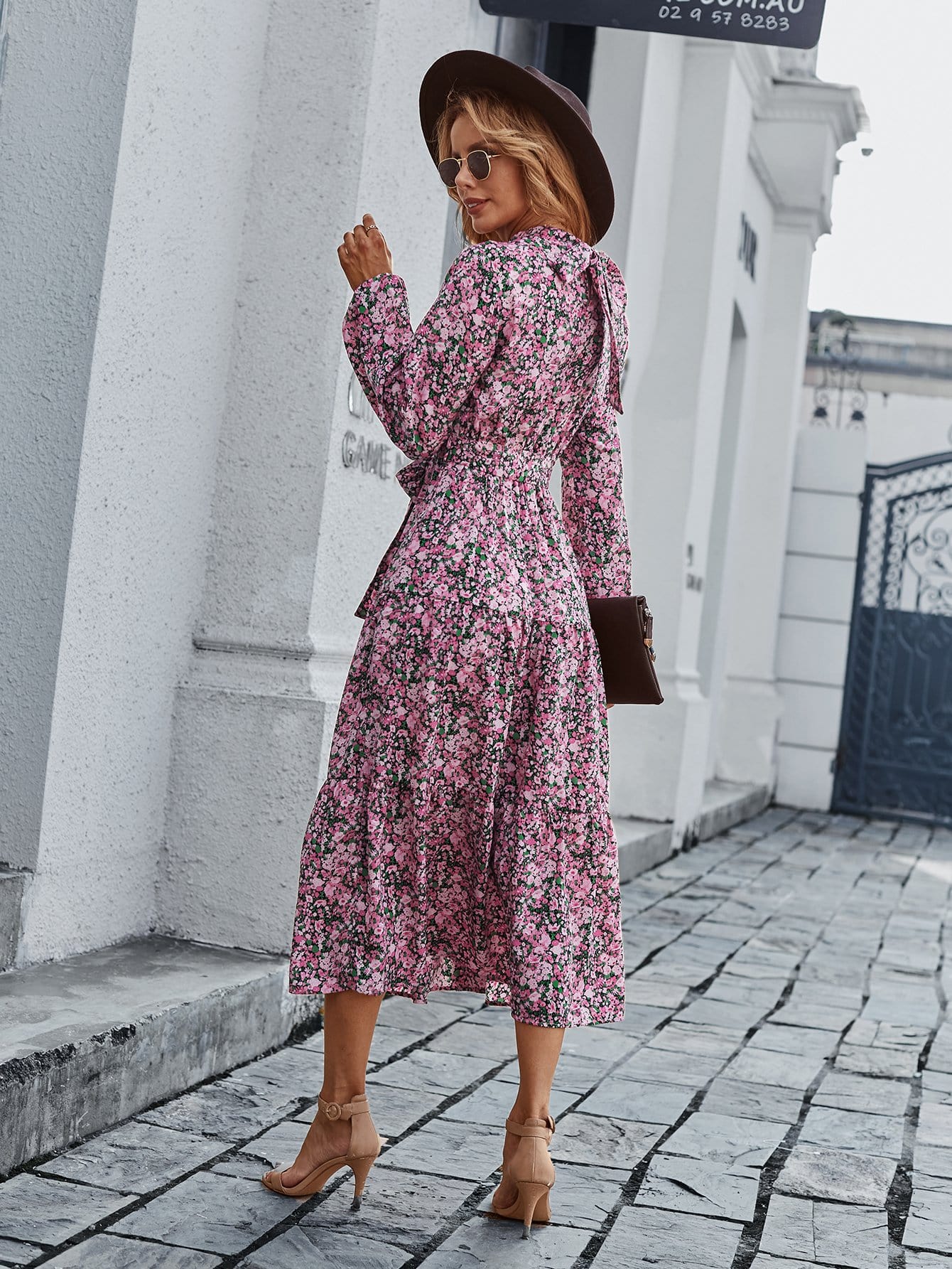 High Floral Vintage Dress