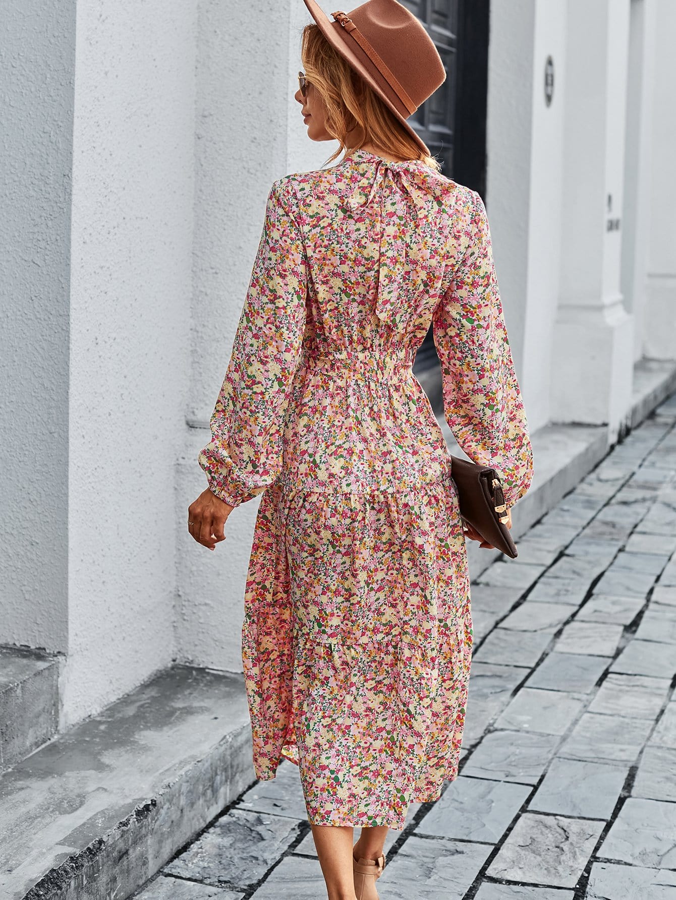 High Floral Vintage Dress