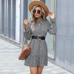 Keyhole Neck Animal Dress