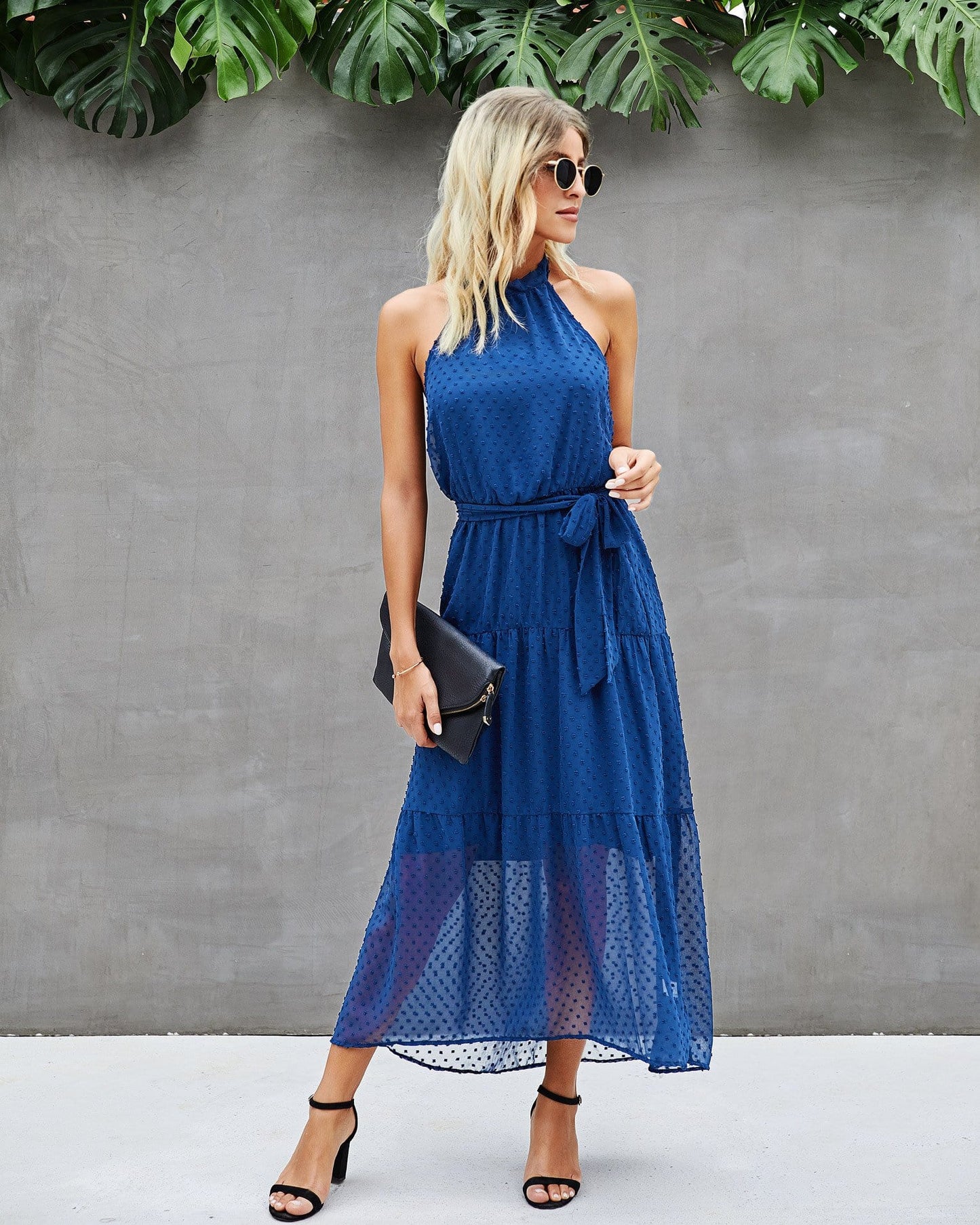 Halter Dot Sheer Dress