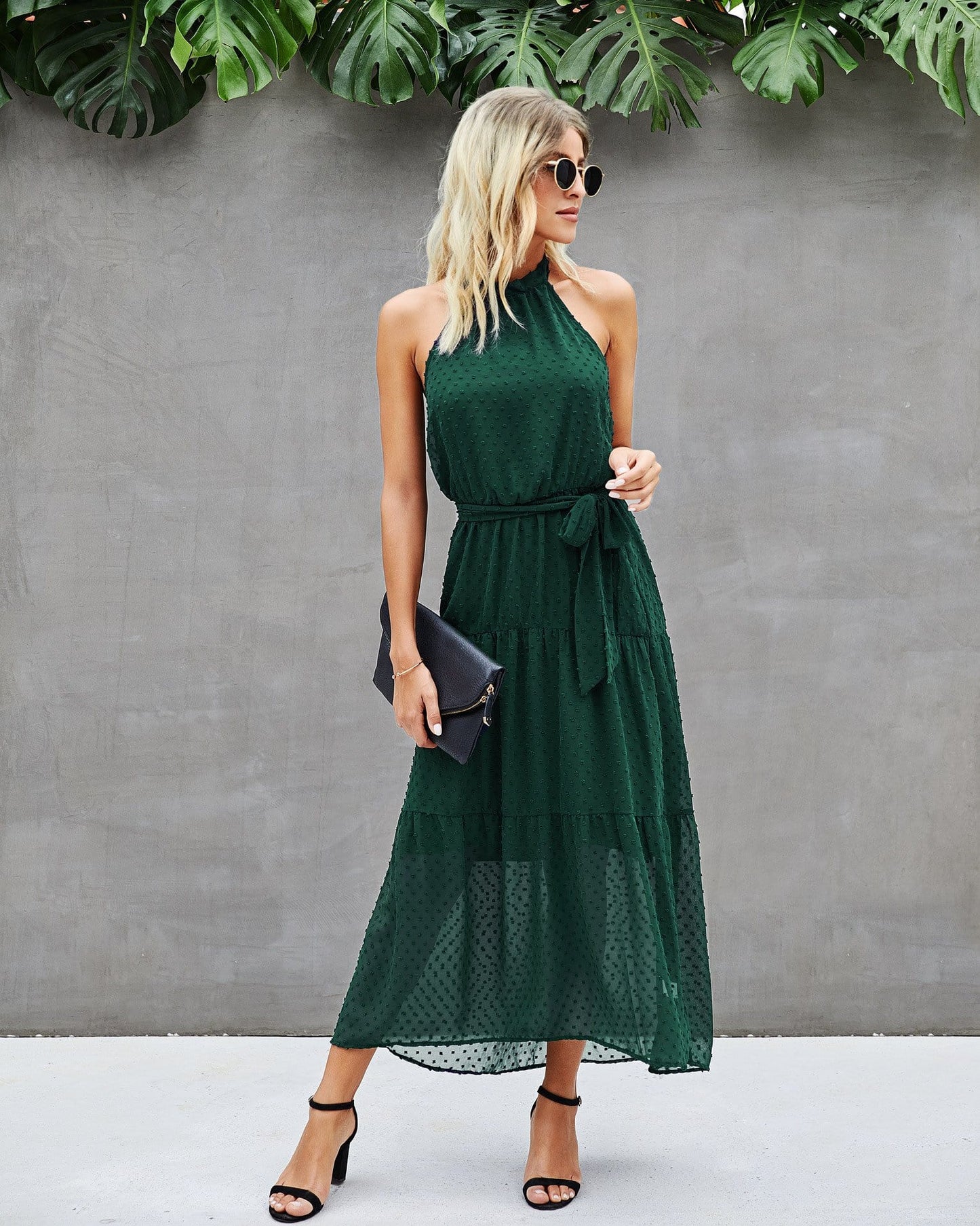 Halter Dot Sheer Dress