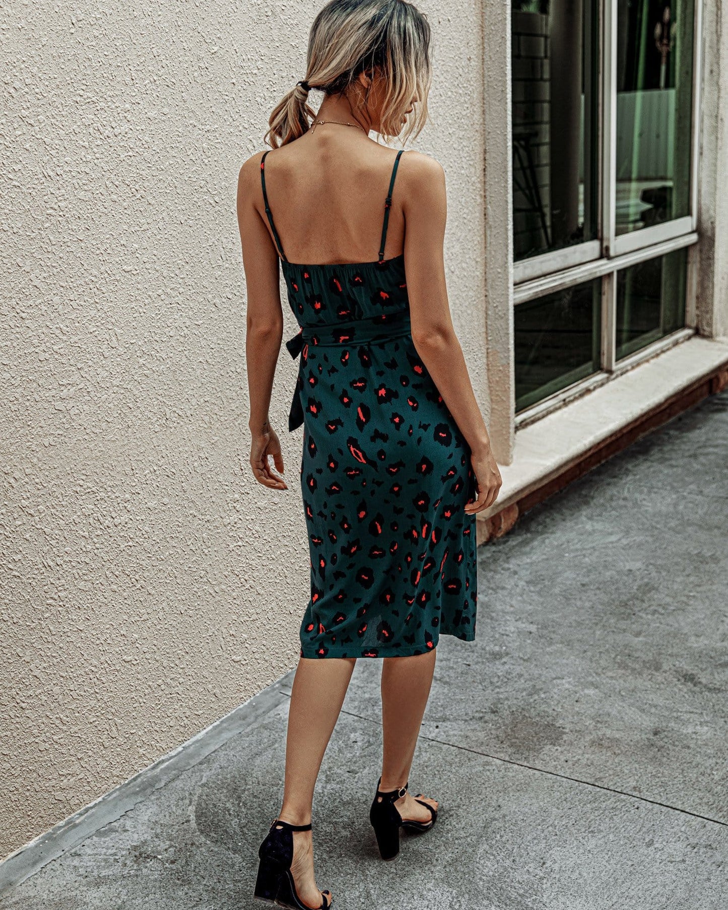 V Neck Animal Dress