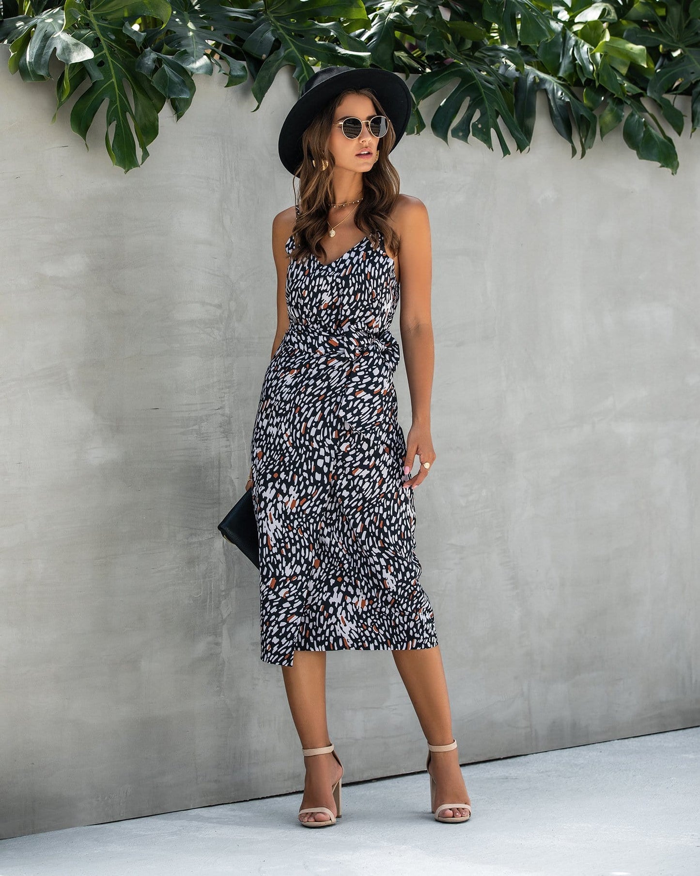 V Neck Animal Dress