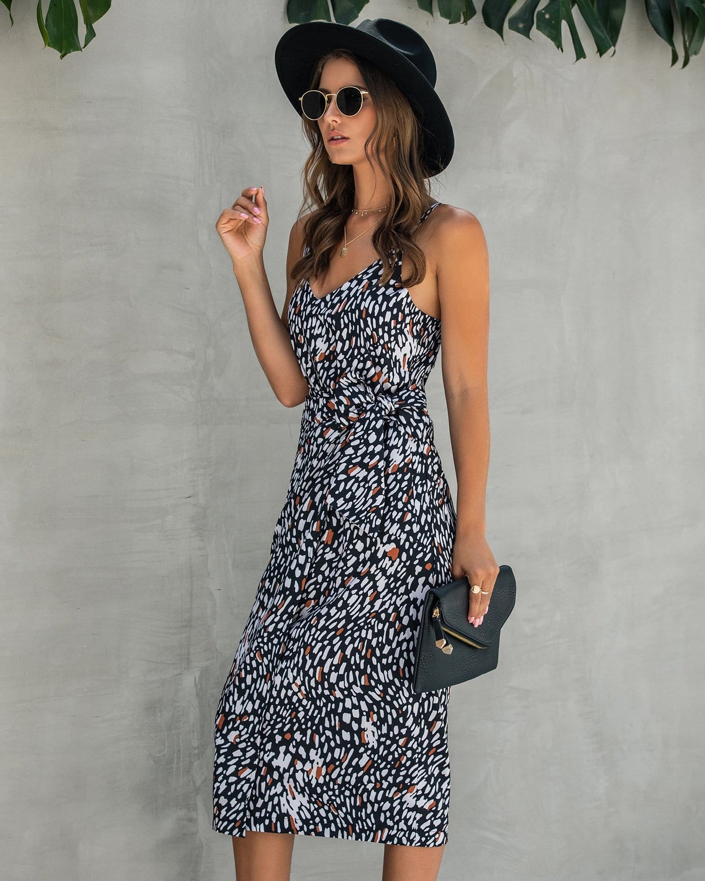 V Neck Animal Dress