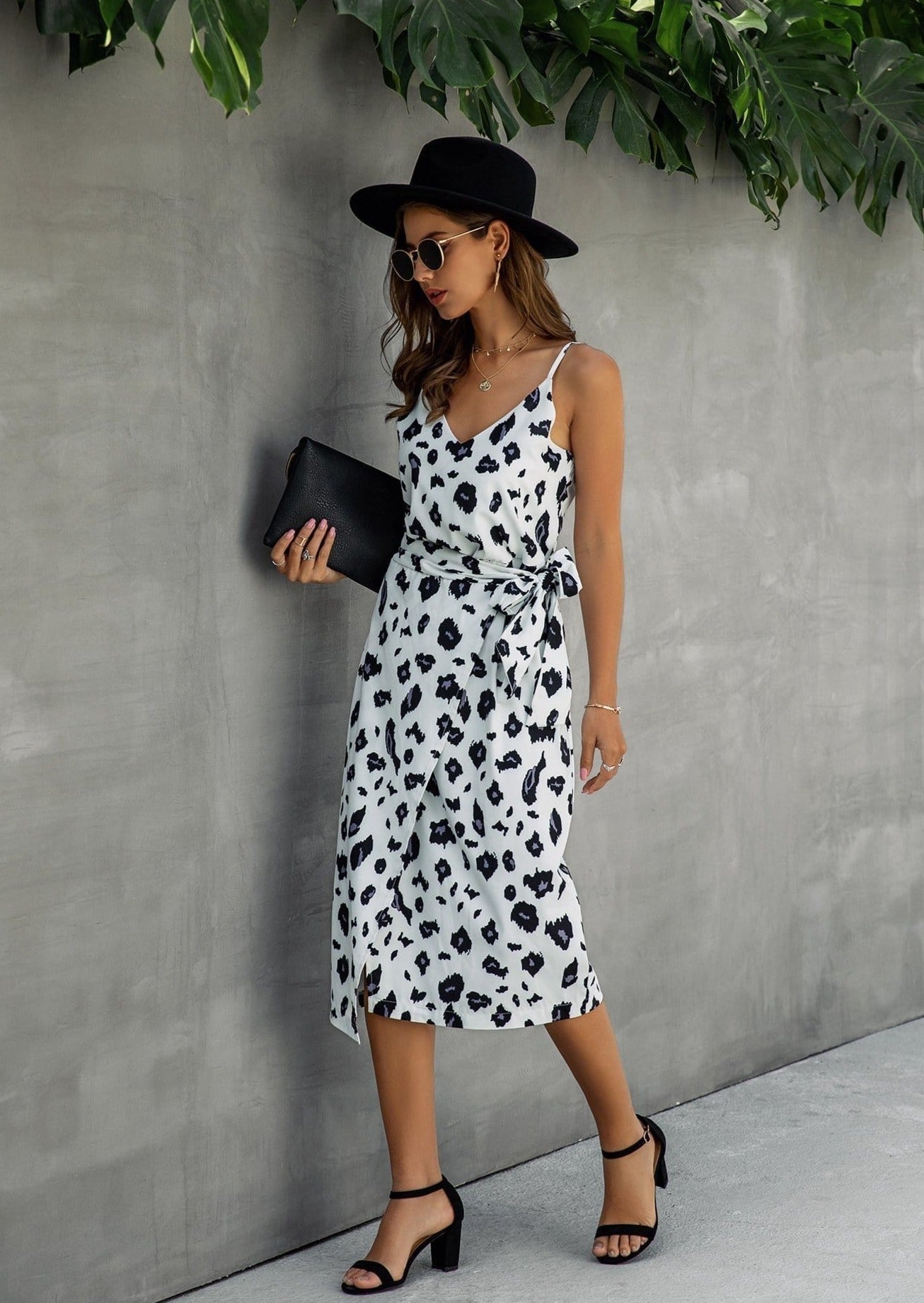V Neck Animal Dress