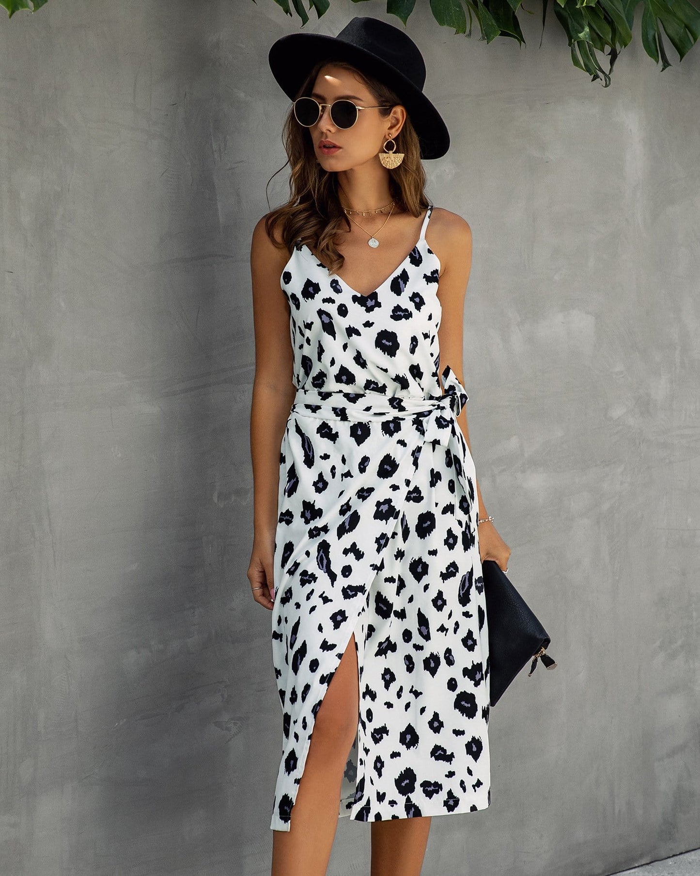 V Neck Animal Dress