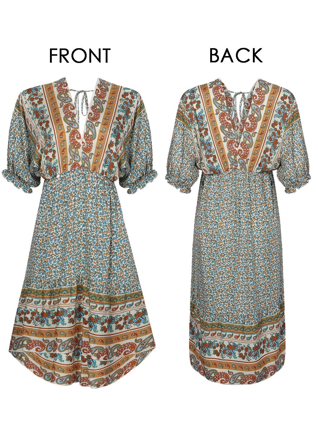 Mixed Print Asymmetrical Dress