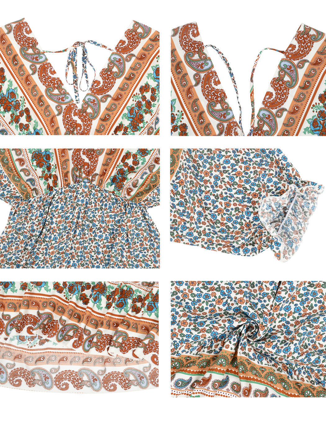 Mixed Print Asymmetrical Dress