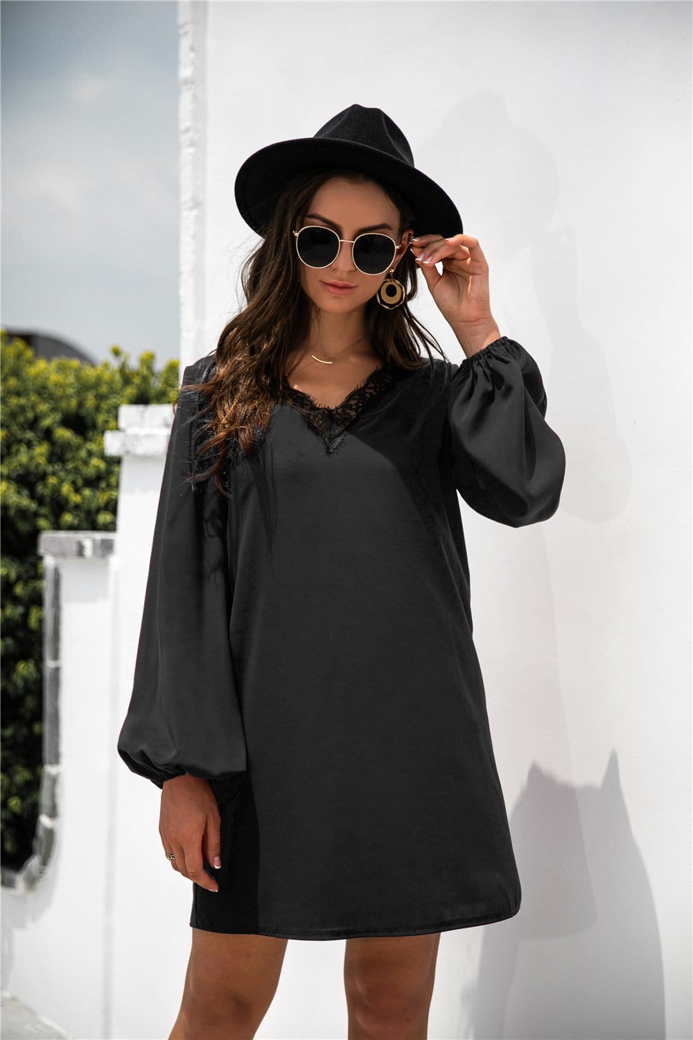 V Neck Trim Dress