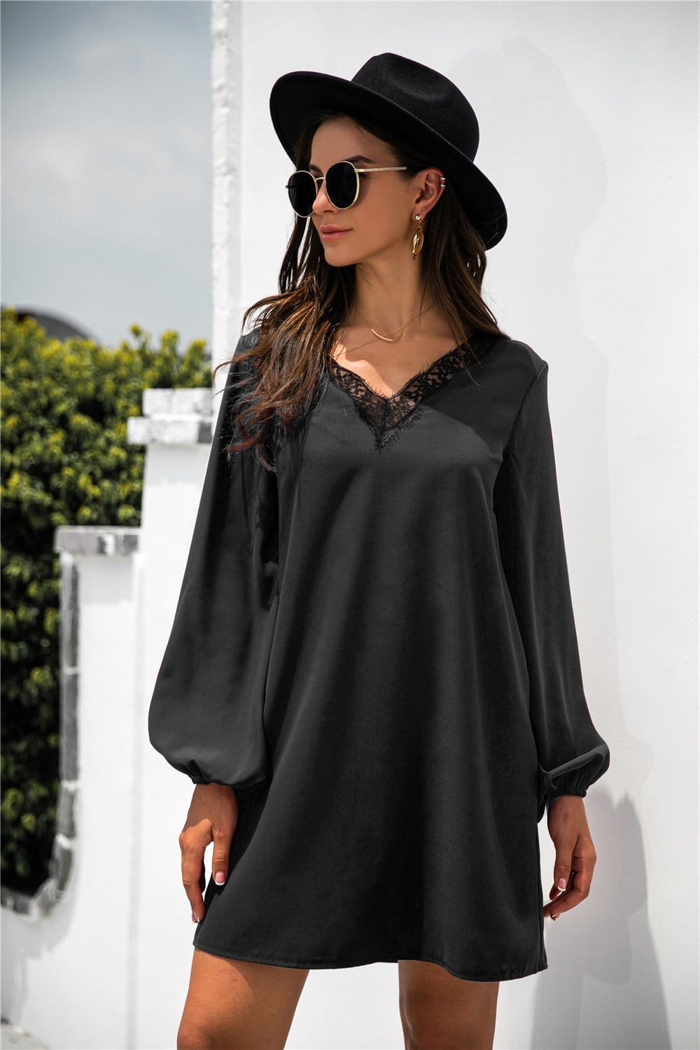 V Neck Trim Dress