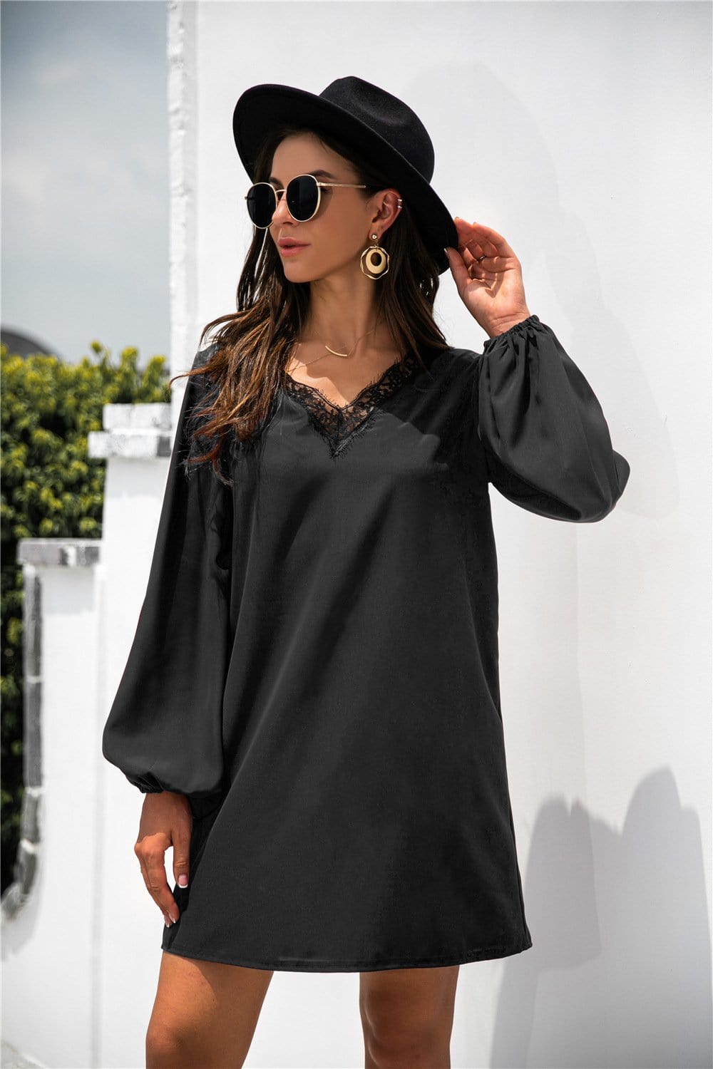 V Neck Trim Dress