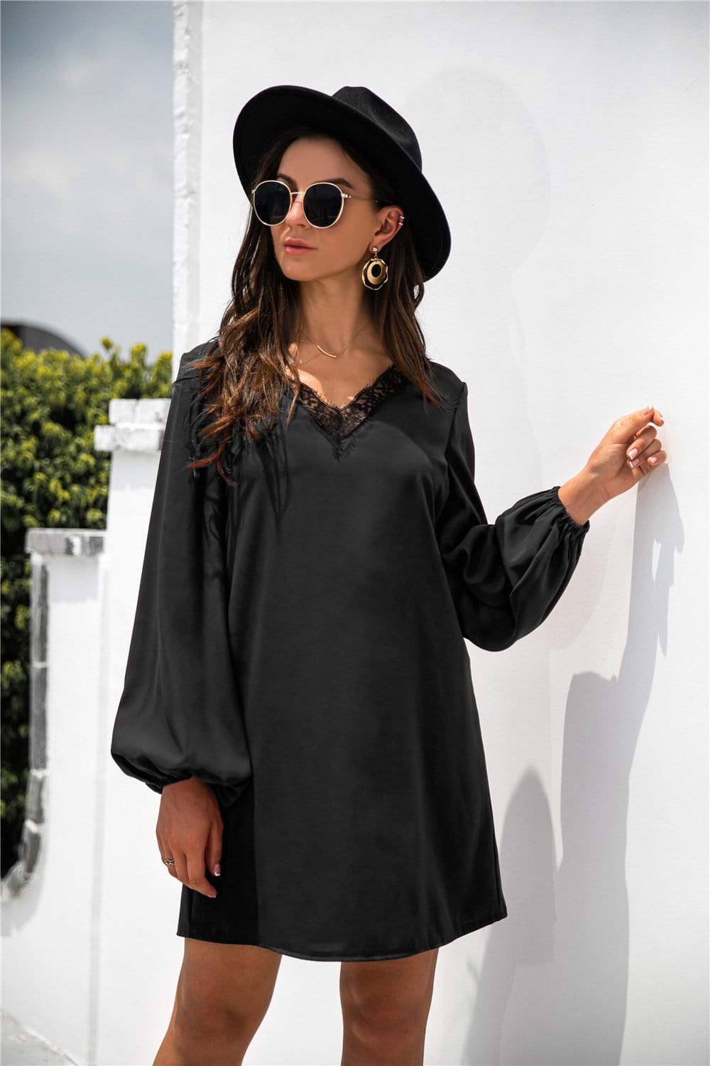 V Neck Trim Dress