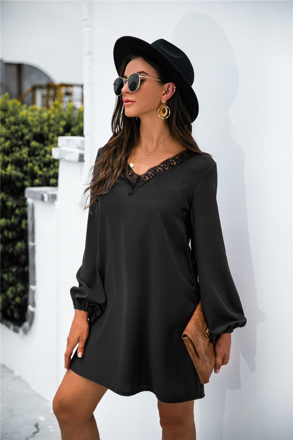 V Neck Trim Dress