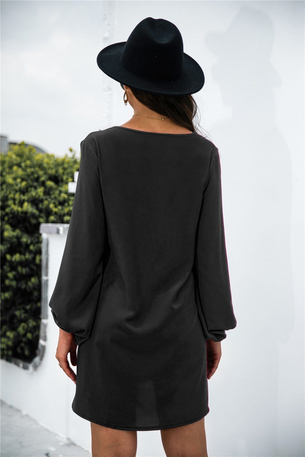 V Neck Trim Dress